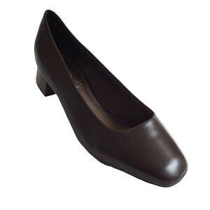 Trotters Lola Brown Block Heel Pumps Size 10 1/2 WW Shoes